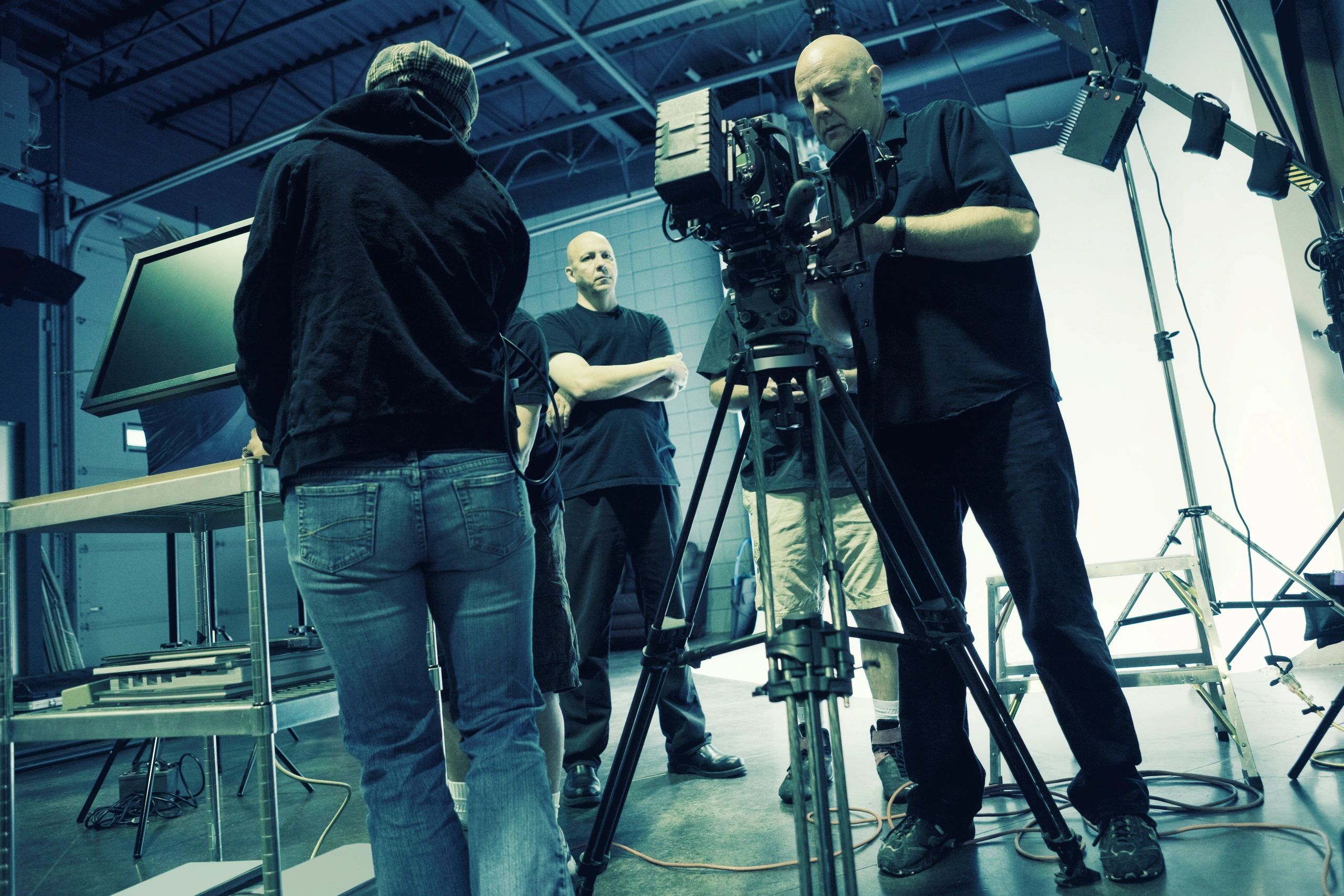 film production crew, cameras, creative visuals, behind the scenes